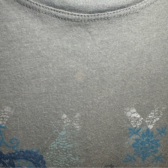 Charlotte Russe Y2K Grunge Graphic Baby Tee. Size: Small. Gray. - Picture 4 of 6